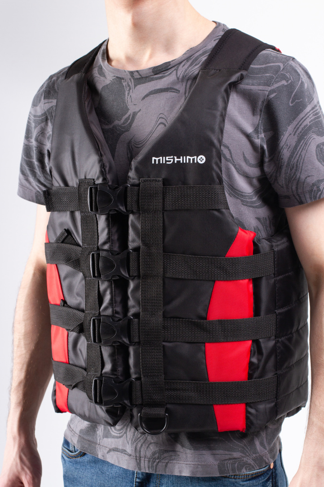 Жилет спасательный MISHIMO PRO Премиум качества Черно-красный в Липецке