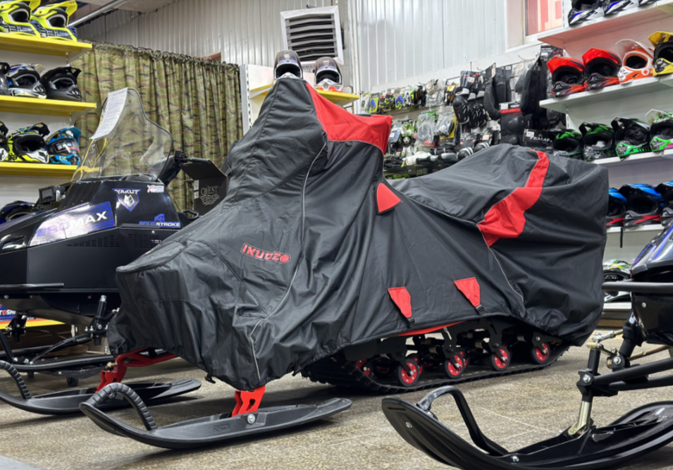 Чехол транспорт. снегохода IKUDZO HUNTER черно-красный Оксфорд ПРЕМИУМ качества с лого IKUDZO в Липецке