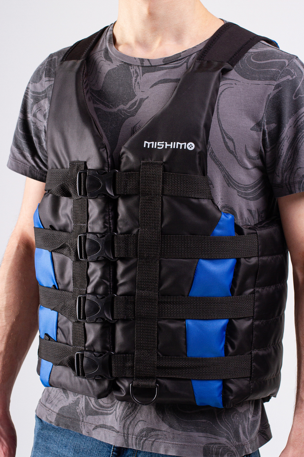 Жилет спасательный MISHIMO PRO Премиум качества Черно-синий в Липецке