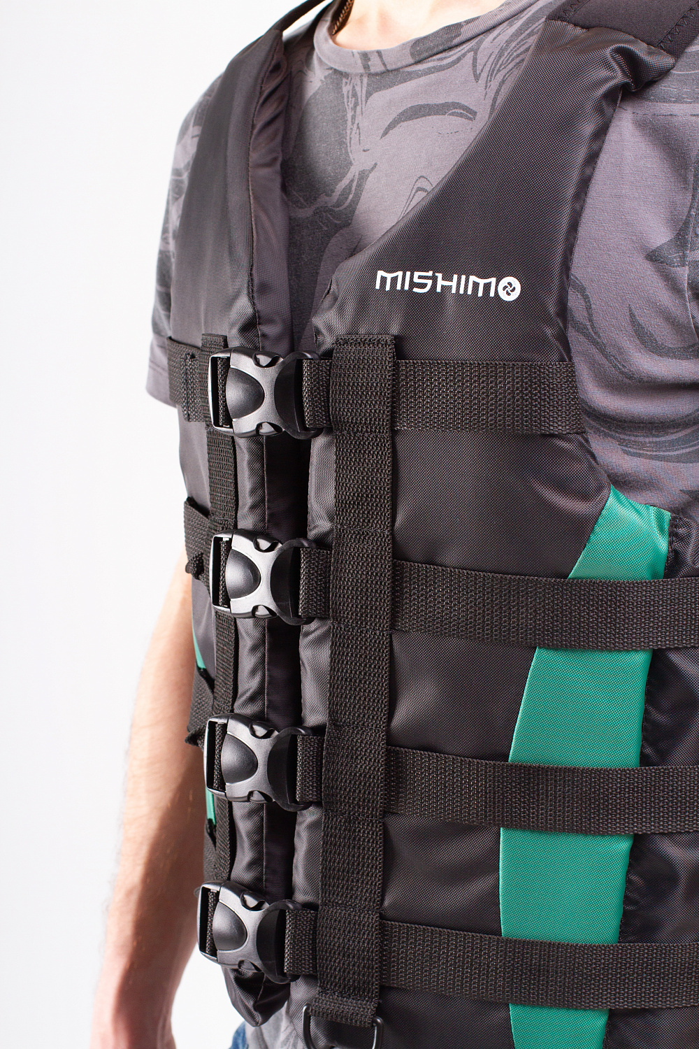 Жилет спасательный MISHIMO PRO Премиум качества Черно-зеленый в Липецке