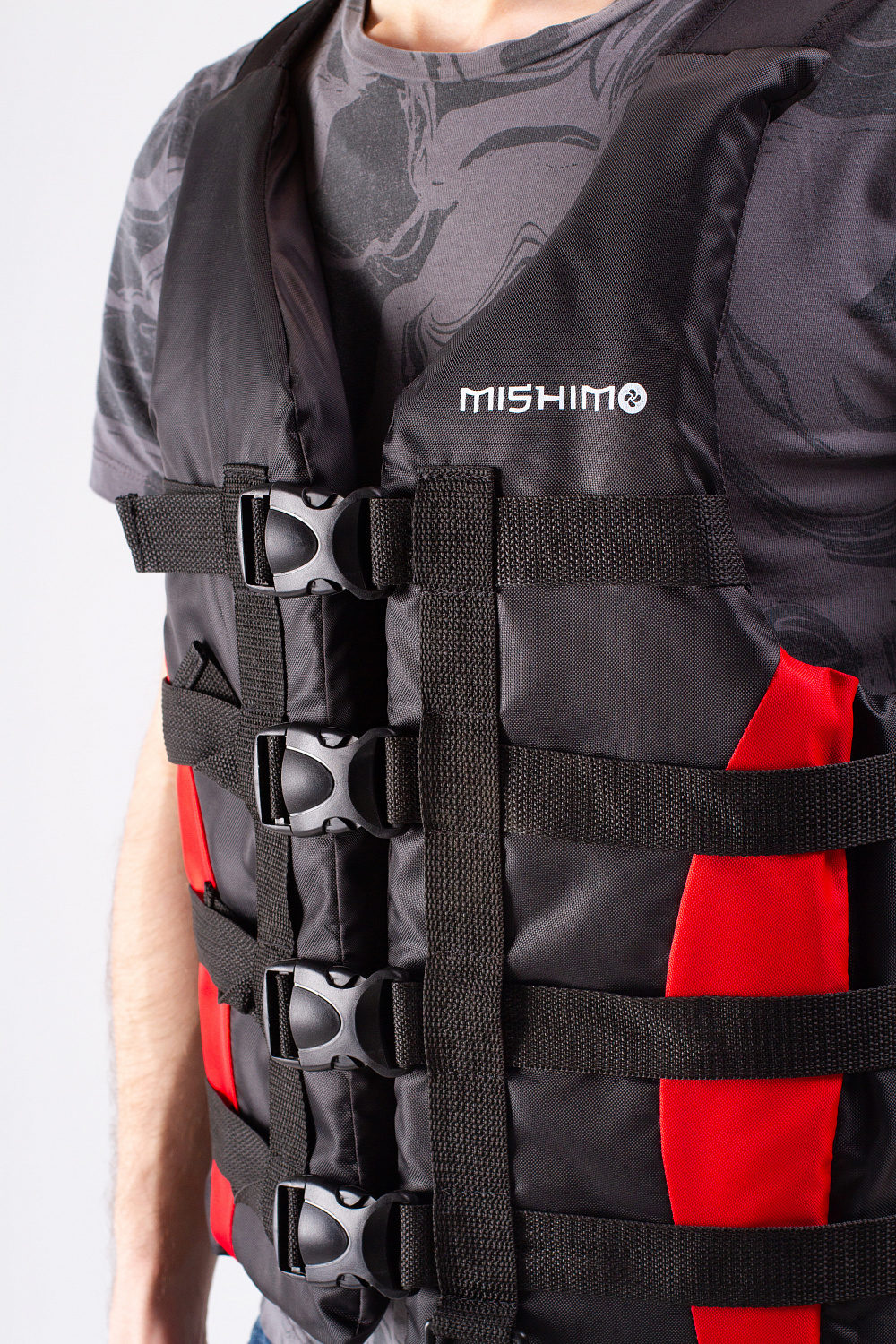 Жилет спасательный MISHIMO PRO Премиум качества Черно-красный в Липецке